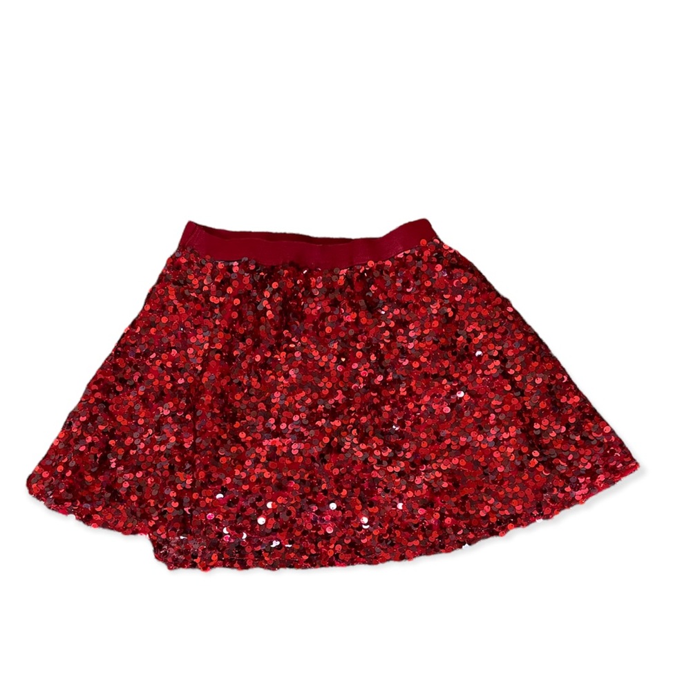 Red Sequins Girls Skirt